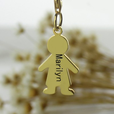 personalized Boy Pendant Necklace With Name 18ct Gold Plated - Name My Jewelry ™
