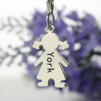 personalized Baby Girl Pendant Necklace With Name Silver - Name My Jewelry ™