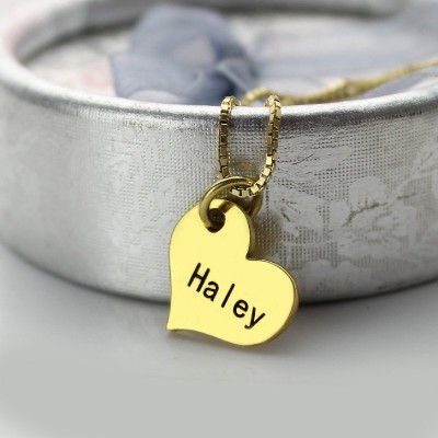 Matching Heart Couples Name Dog Tag Necklaces - Name My Jewelry ™