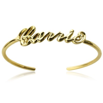 personalized 18ct Gold Plated Name Bangle Bracelet - Name My Jewelry ™