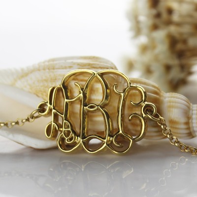 18ct Gold Plated Celebrity Monogram Bracelet - Name My Jewelry ™