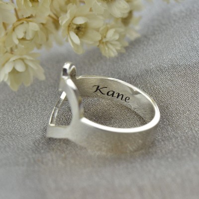 personalized Couple's Name Promise Heart Ring Silver - Name My Jewelry ™