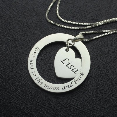 Custom Promise Necklace with Name  Phrase Sterling Silver - Name My Jewelry ™