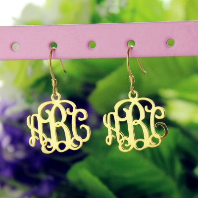 18ct Gold Plated Monogram Earrings - Name My Jewelry ™