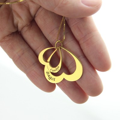 Heart in Heart Name Pendant In 18ct Gold Plated - Name My Jewelry ™