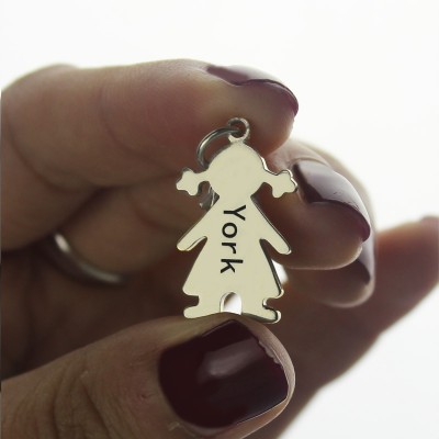 personalized Baby Girl Pendant Necklace With Name Silver - Name My Jewelry ™