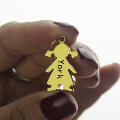 personalized Baby Girl Pendant Necklace With Name Gold Plated Silver - Name My Jewelry ™