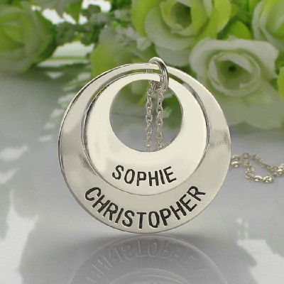Engraved Ring Mother Necklace Sterling Silver - Name My Jewelry ™