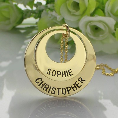 Engraved Ring 18ct Gold Plated Mother Necklace - Name My Jewelry ™