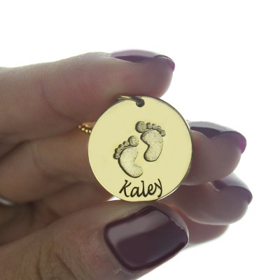 personalized Baby Footprints Name Necklace 18ct Gold Plated - Name My Jewelry ™