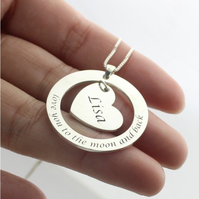 Custom Promise Necklace with Name  Phrase Sterling Silver - Name My Jewelry ™