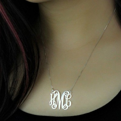 personalized Monogram Initial Necklace Sterling Silver - Name My Jewelry ™
