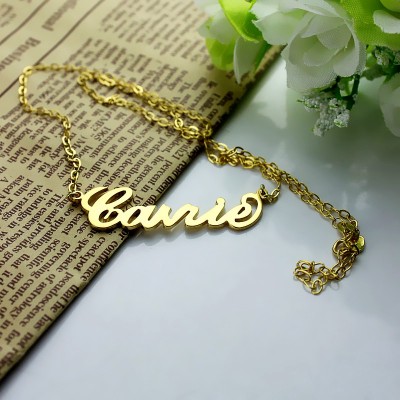 personalized Carrie Name Necklace Solid Gold 18ct - Name My Jewelry ™