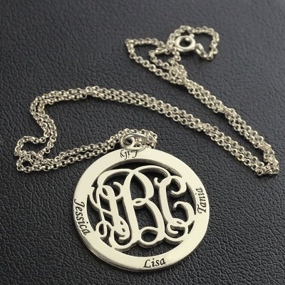 personalized Family Monogram Name Necklace Sterling Silver - Name My Jewelry ™