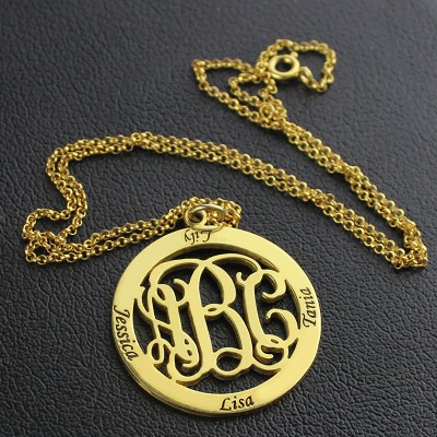Family Monogram Name Necklace In 18ct Gold Plated - Name My Jewelry ™