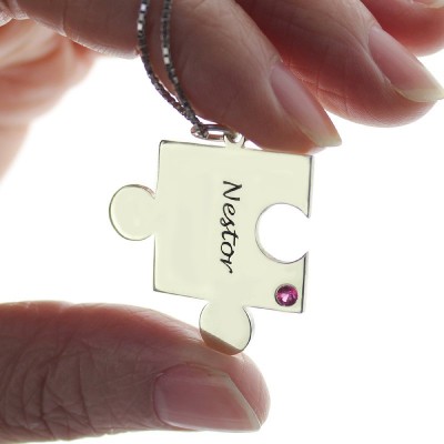 Engraved Puzzle Necklace for Couples Love Necklaces Silver - Name My Jewelry ™