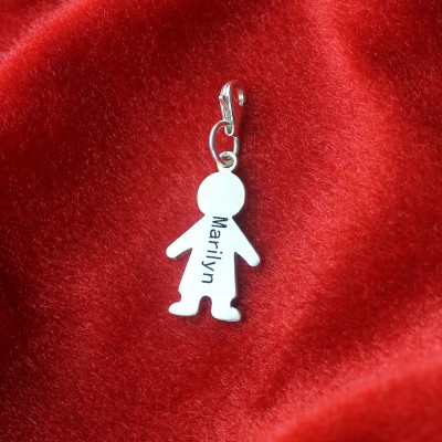 personalized Boy Pendant on Lobster Clasp Silver - Name My Jewelry ™