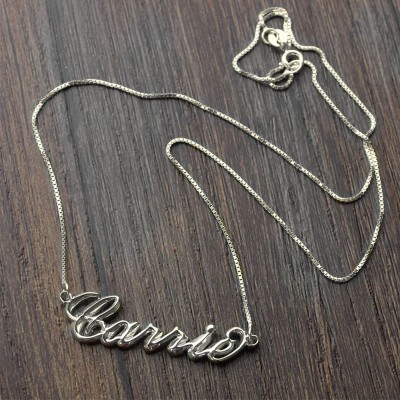 personalized 3D Carrie Name Necklace Sterling Silver - Name My Jewelry ™