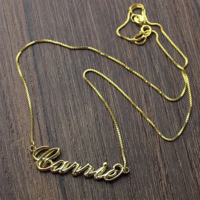 personalized 3D Carrie Name Necklace 18ct Gold Plating - Name My Jewelry ™