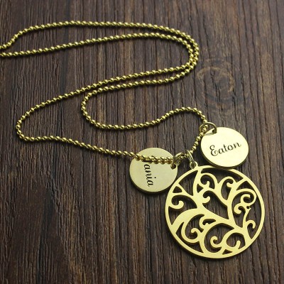 Family Tree Necklace With Name Charm For Mom - Name My Jewelry ™