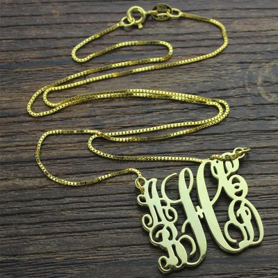 Gold Plated Family Monogram Necklace With 5 Initials - Name My Jewelry ™