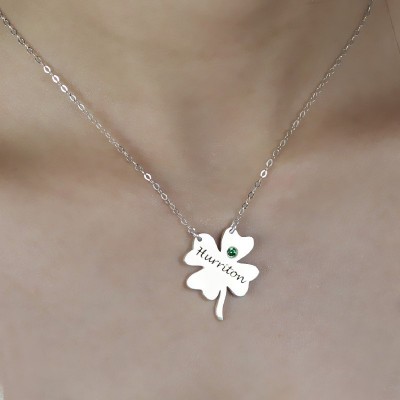 Clover Good Luck Charms Shamrocks Necklace Sterling Silver - Name My Jewelry ™