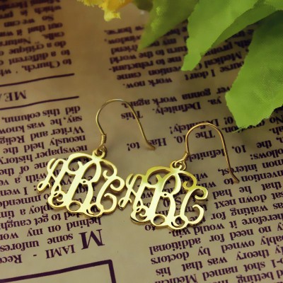 18ct Gold Plated Monogram Earrings - Name My Jewelry ™