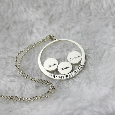 personalized Family Name Pendant For Mom Silver - Name My Jewelry ™