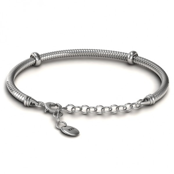 personalized Silver Snake Bracelet with 1.5  Extender - Name My Jewelry ™