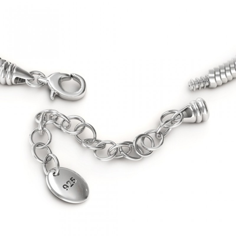 Personalized Silver Snake Bracelet with 1.5 Extender - Name My Jewelry