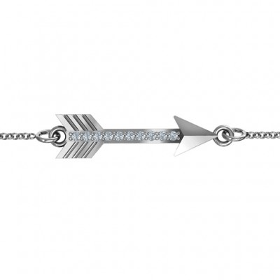 personalized Arrow Bracelet with Accent Stones  - Name My Jewelry ™