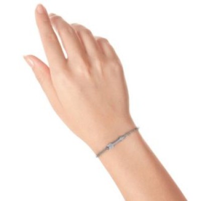 personalized Arrow Bracelet with Accent Stones  - Name My Jewelry ™