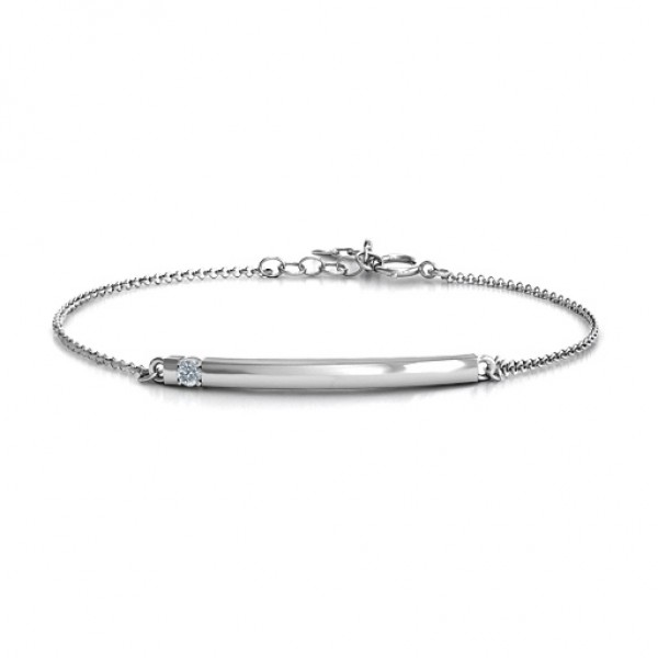 personalized Birthstone Bar Bracelet with 1-5 stones  - Name My Jewelry ™