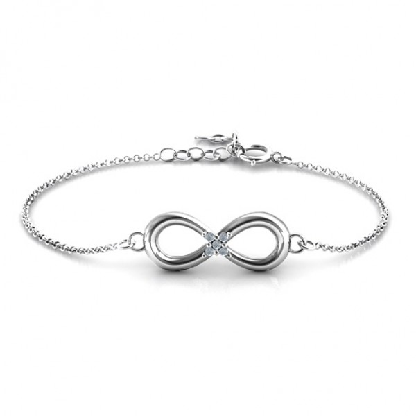 personalized Classic Infinity With Centre Accents Bracelet - Name My Jewelry ™