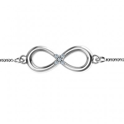 personalized Classic Infinity With Centre Accents Bracelet - Name My Jewelry ™
