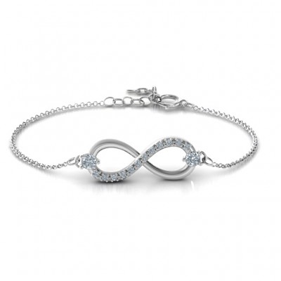 personalized Double Stone Infinity Accent Bracelet  - Name My Jewelry ™