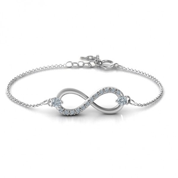 personalized Double Stone Infinity Accent Bracelet  - Name My Jewelry ™