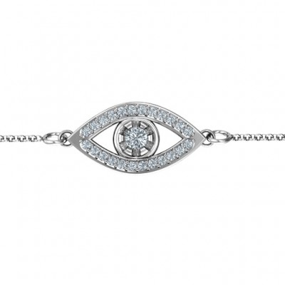 personalized Evil Eye Bracelet with Accents - Name My Jewelry ™