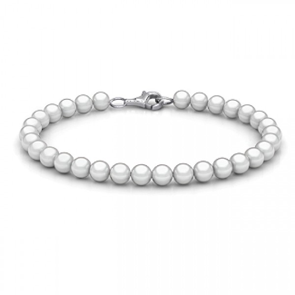 personalized Freshwater Pearl Bracelet with Silver Clasp - Name My Jewelry ™