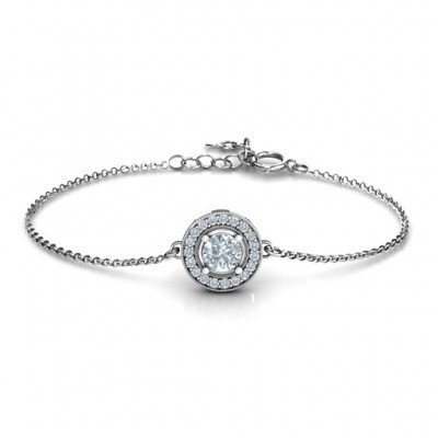 personalized Halo and Accents Bracelet - Name My Jewelry ™