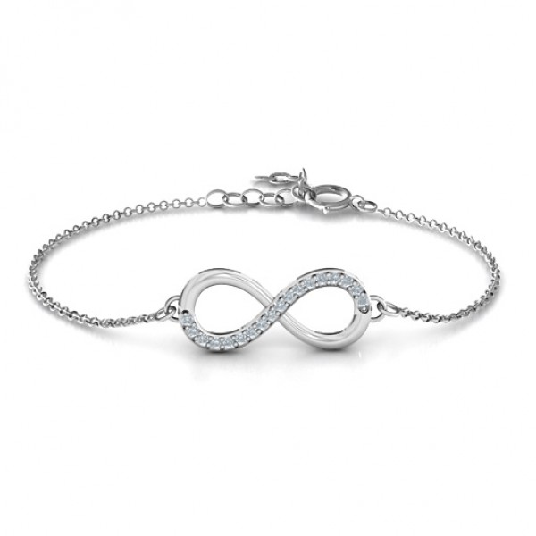 personalized Infinity Bracelet with Single Accent Row - Name My Jewelry ™