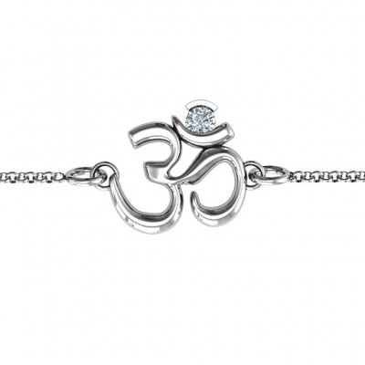 Om - Sound of Universe Bracelet with Round Stone  - Name My Jewelry ™