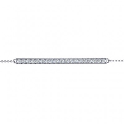 Sterling Silver Beaming Bar Bracelet With Cubic Zirconia Accent Stones  - Name My Jewelry ™