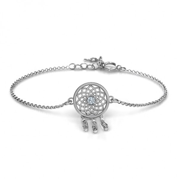 personalized Sterling Silver Dream Catcher Bracelet - Name My Jewelry ™