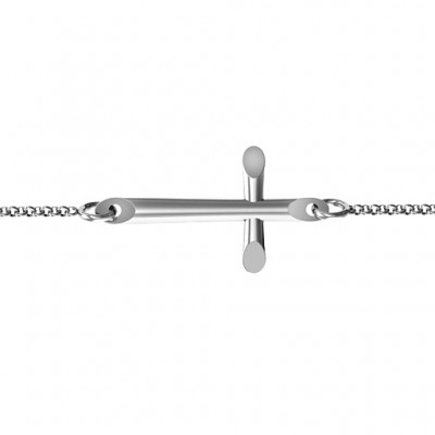 personalized Sterling Silver Modern Cross Bracelet - Name My Jewelry ™