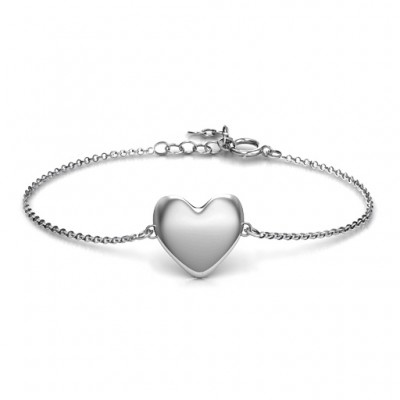 personalized Sterling Silver Sweet Heart Bracelet - Name My Jewelry ™