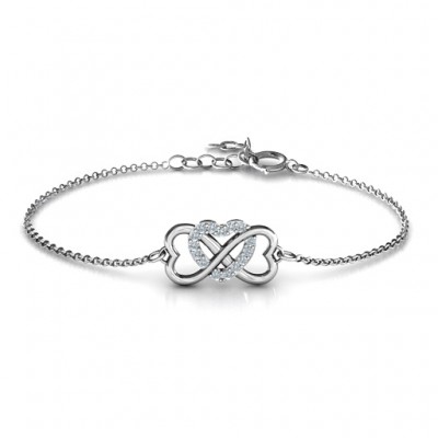 personalized Triple Heart Infinity Bracelet - Name My Jewelry ™