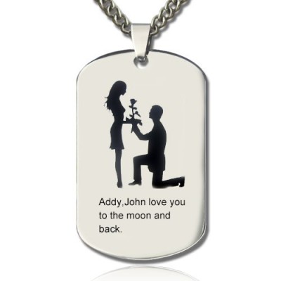 Marriage Proposal Dog Tag Name Necklace - Name My Jewelry ™