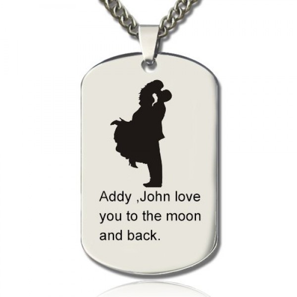 Faill In Love Couple Name Dog Tag Necklace - Name My Jewelry ™