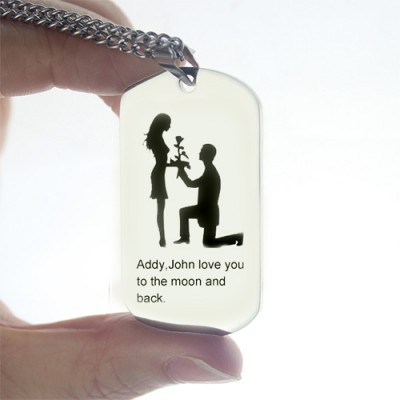 Marriage Proposal Dog Tag Name Necklace - Name My Jewelry ™